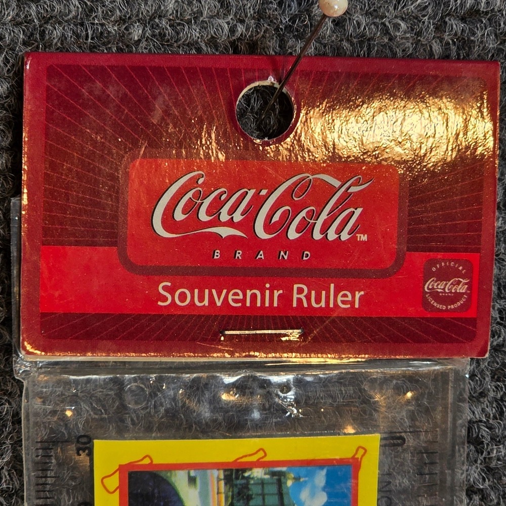 World of Coca-Cola Atlanta Souvenir Ruler 12 Inch Yellow Plastic Vintage Style - Picture 9 of 10